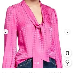 Veronica Beard Vibrant Pink Blouse with Tie Detail